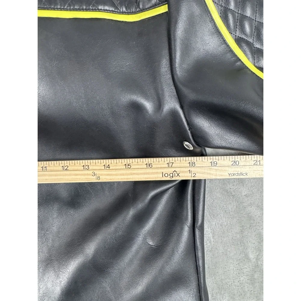 Vintage LIP SERVICE‎ Rock Moto Full Zip Jacket Womens Size Large PVC Cloth USA
